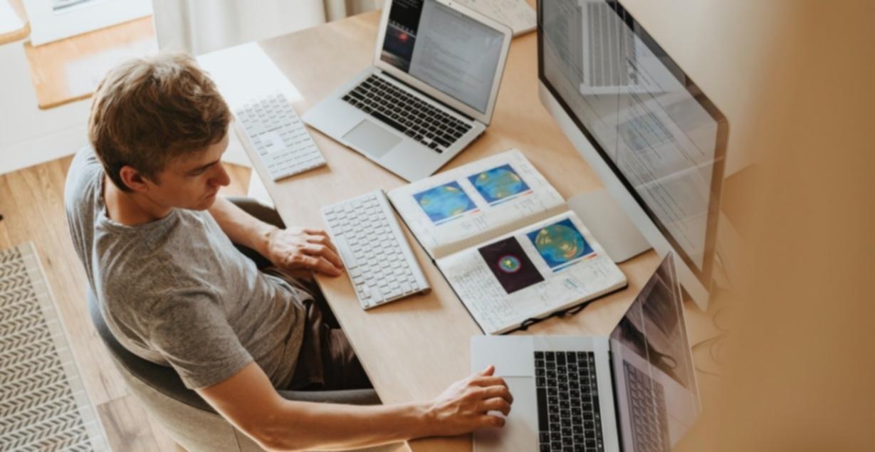 Team reviewing performance materials during collaborative session